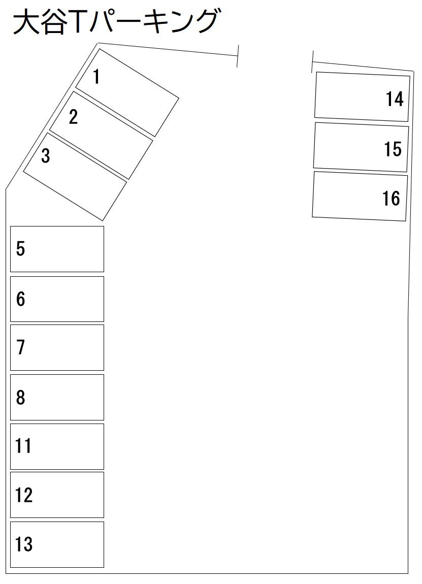 大谷Tパーキングの駐車配置図