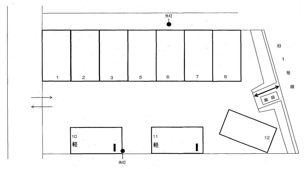 三光ガレージの駐車配置図