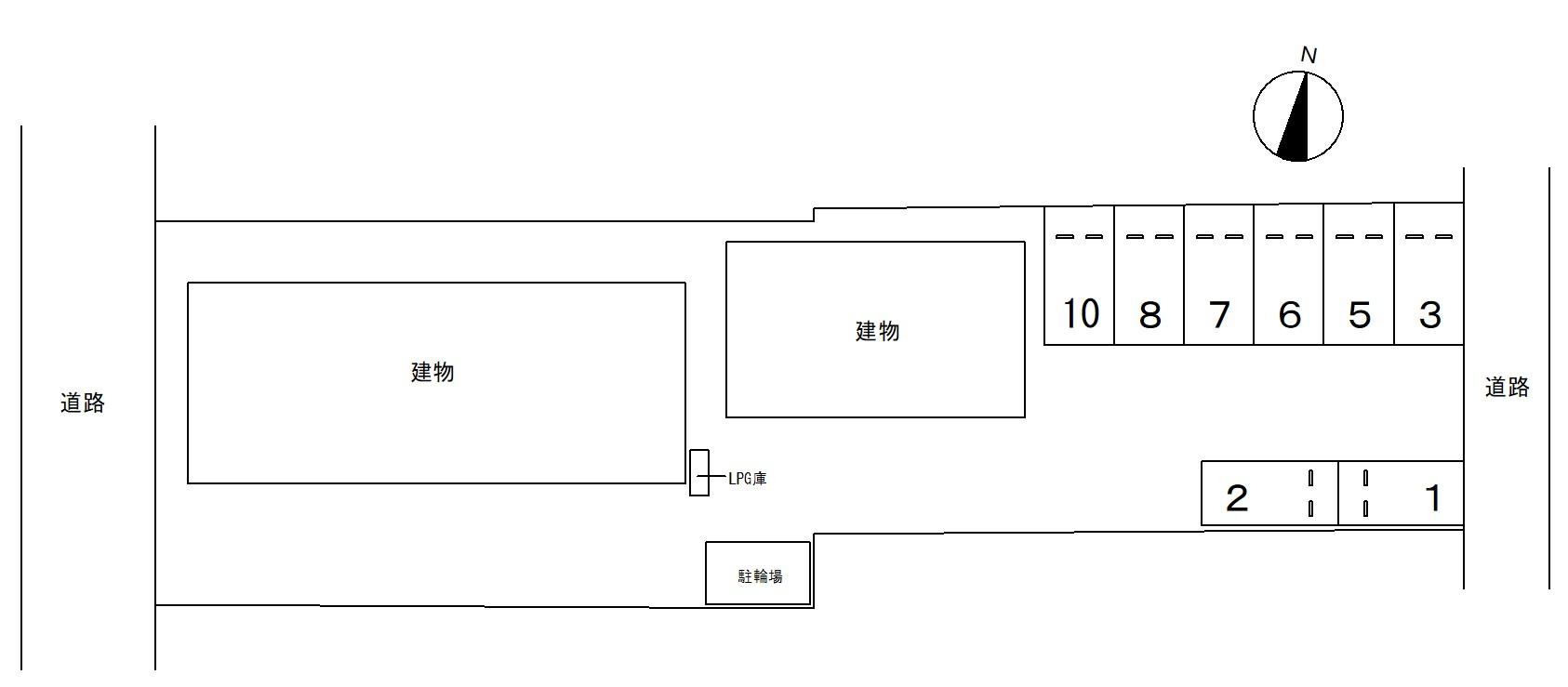 83062DUPLEX YAMADA Aの駐車配置図