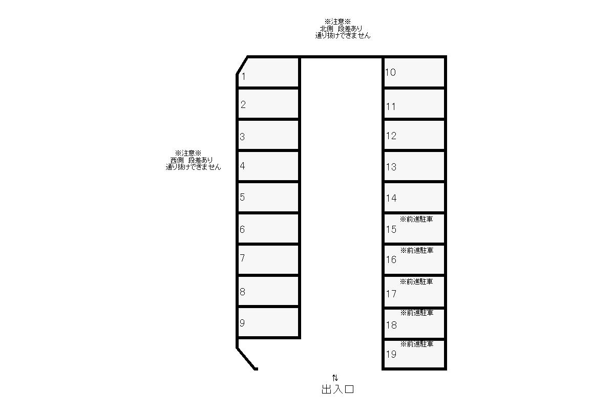 西ノ内月極駐車場の駐車配置図