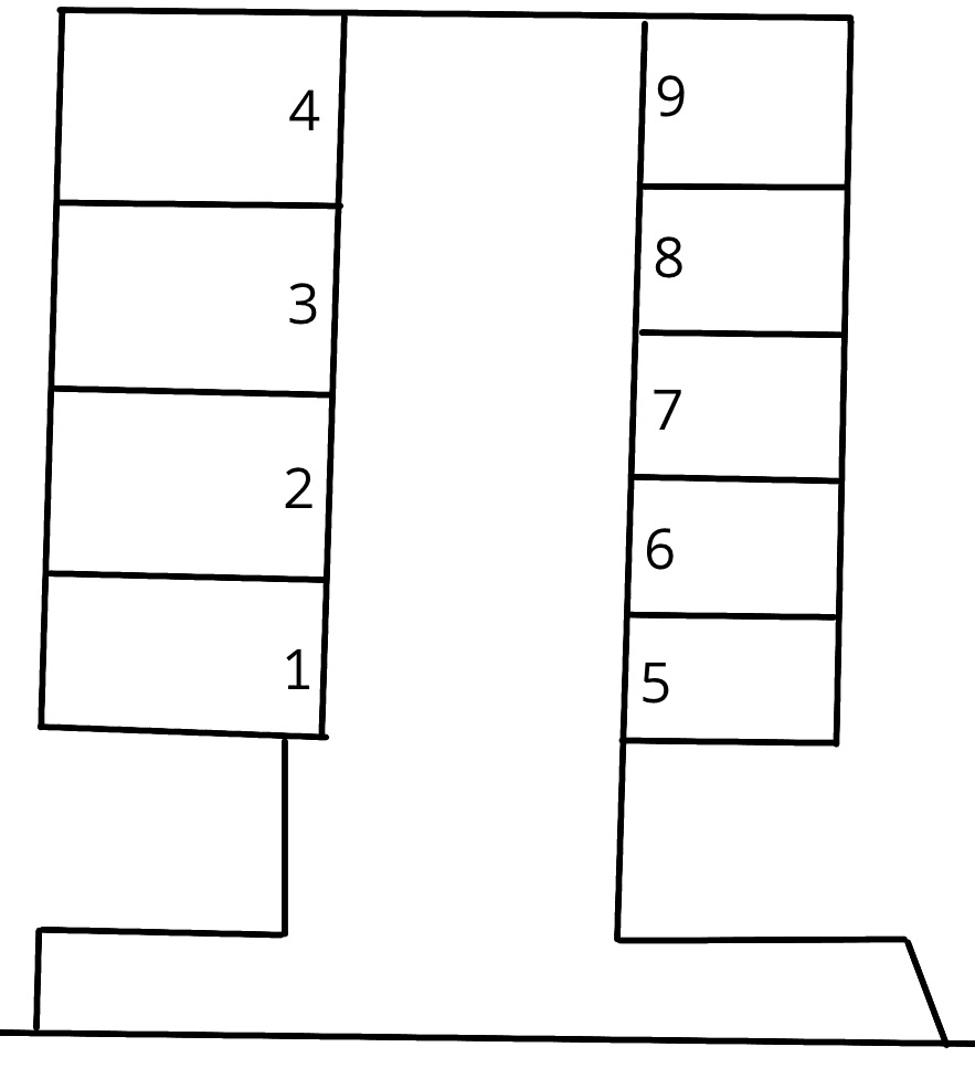 御船蔵第3駐車場の駐車配置図