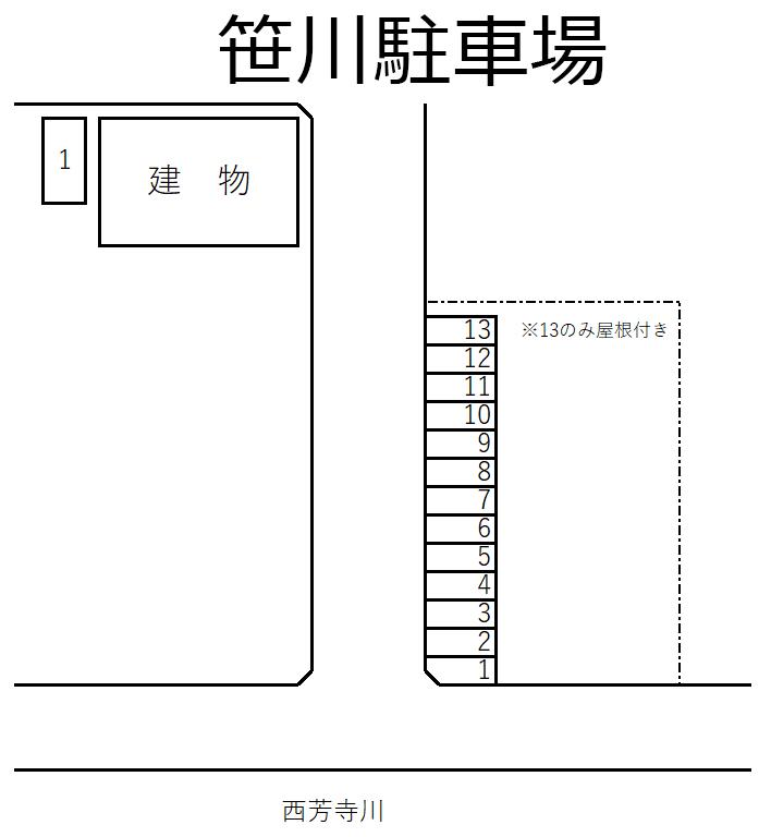 笹川駐車場の駐車配置図