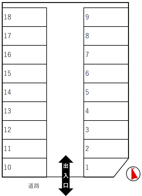 塩屋パーキング3の駐車配置図