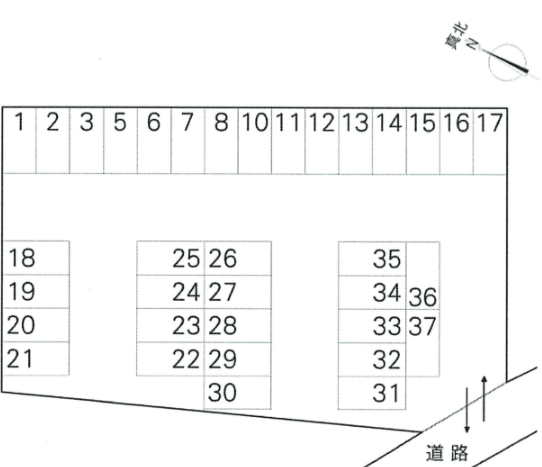 入江駐車場の駐車配置図