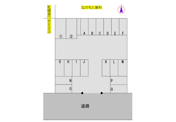 和歌山市黒田(W-126)の駐車配置図