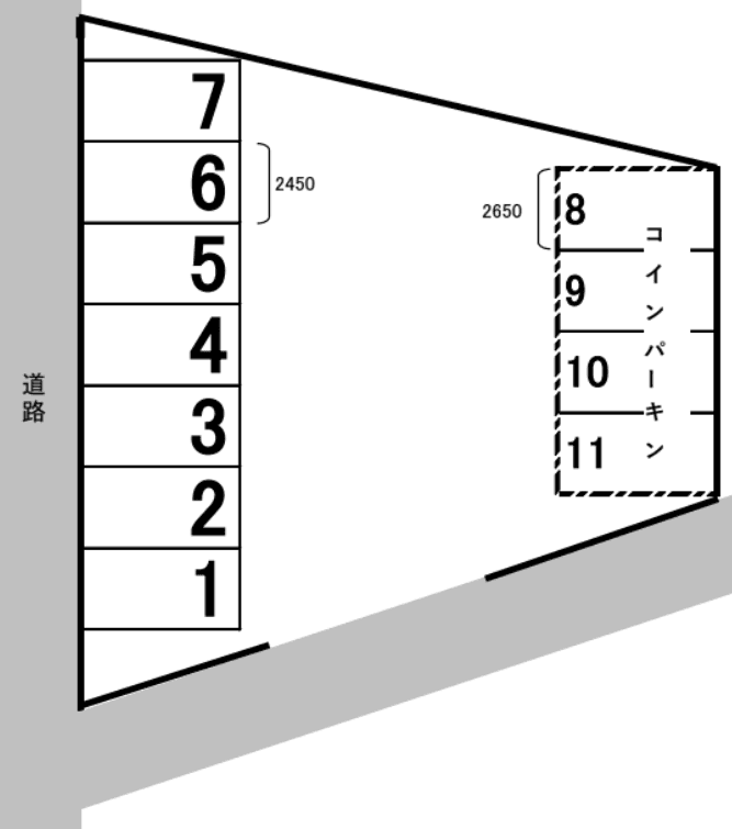ガレージクリエイトⅠの駐車配置図