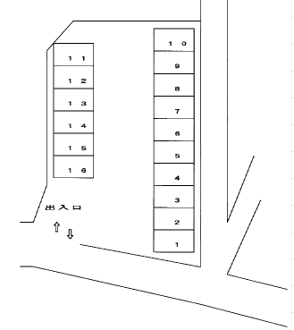 平戸町1駐車場の駐車配置図