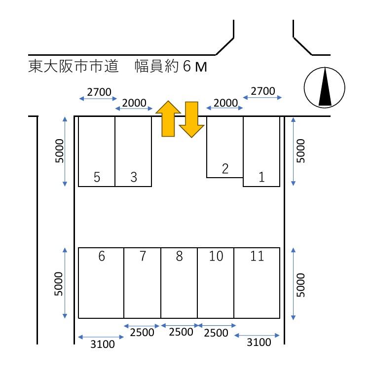 TNモータープールの駐車配置図
