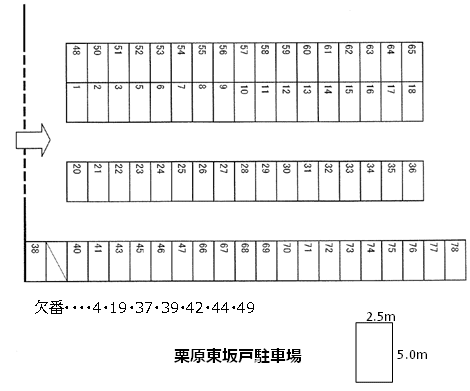 栗原東坂戸駐車場の駐車配置図