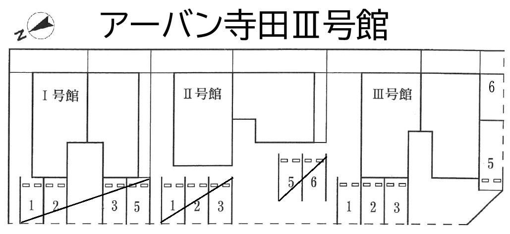アーバン寺田Ⅲ号館の駐車配置図