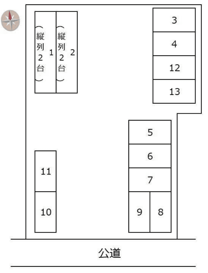 袋町駐車場(松城町214-29)の駐車配置図