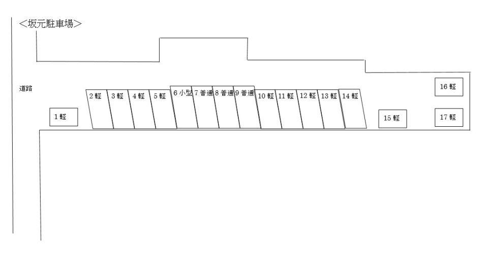 坂元駐車場(坂之上)の駐車配置図