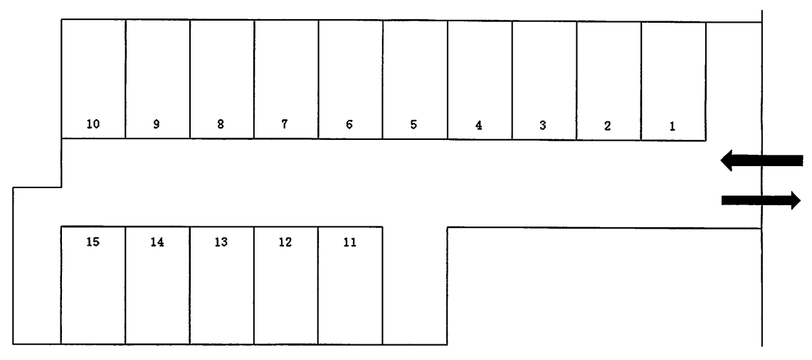 陣山第1パーキングの駐車配置図