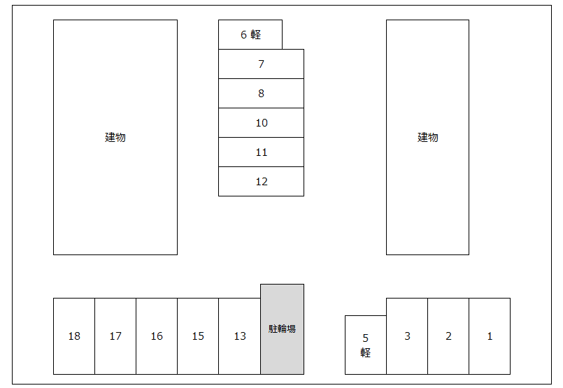 ひこうき雲Ⅱ A・B別駐車場の駐車配置図