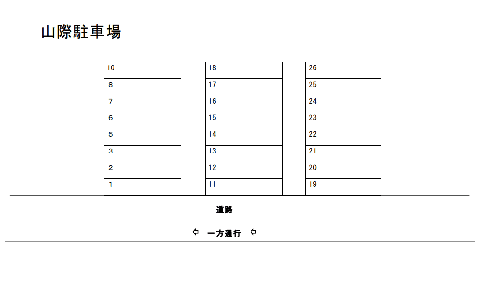 山際駐車場の駐車配置図