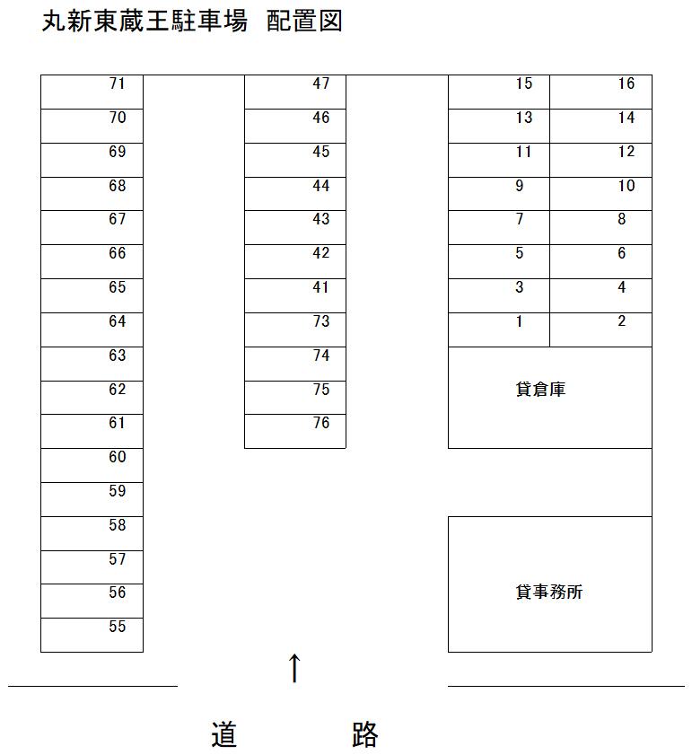 丸新東蔵王駐車場の駐車配置図