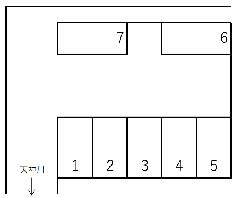 あけぼの駐車場の駐車配置図