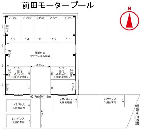 前田モータープールの駐車配置図