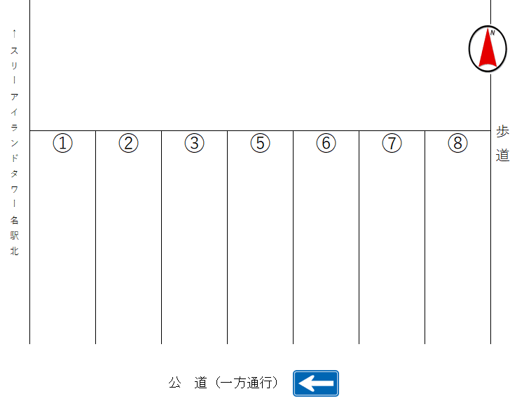 押切2丁目駐車場の駐車配置図