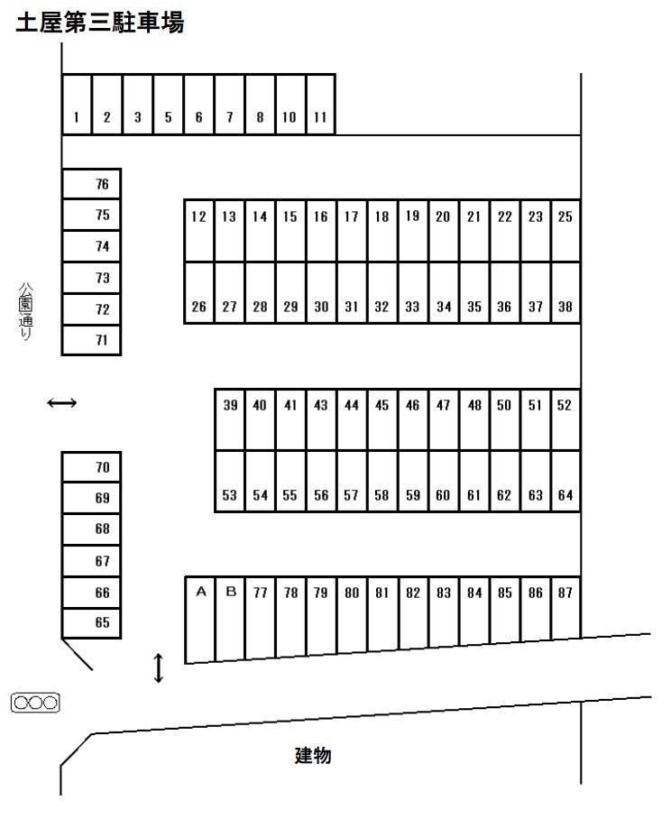 土屋第三駐車場の駐車配置図