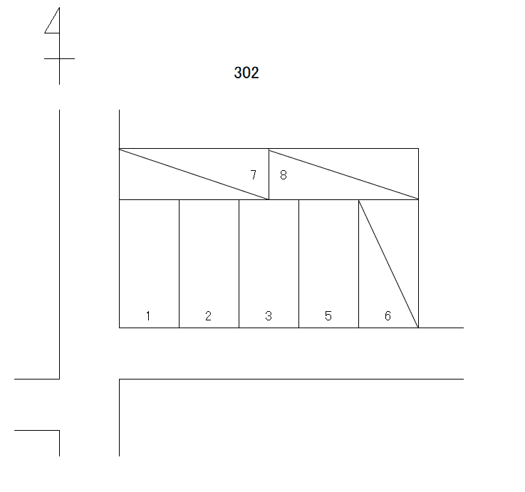 岩倉-302の駐車配置図