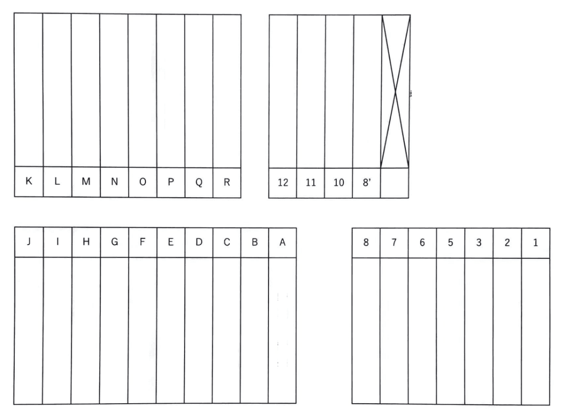 小田モータープールの駐車配置図