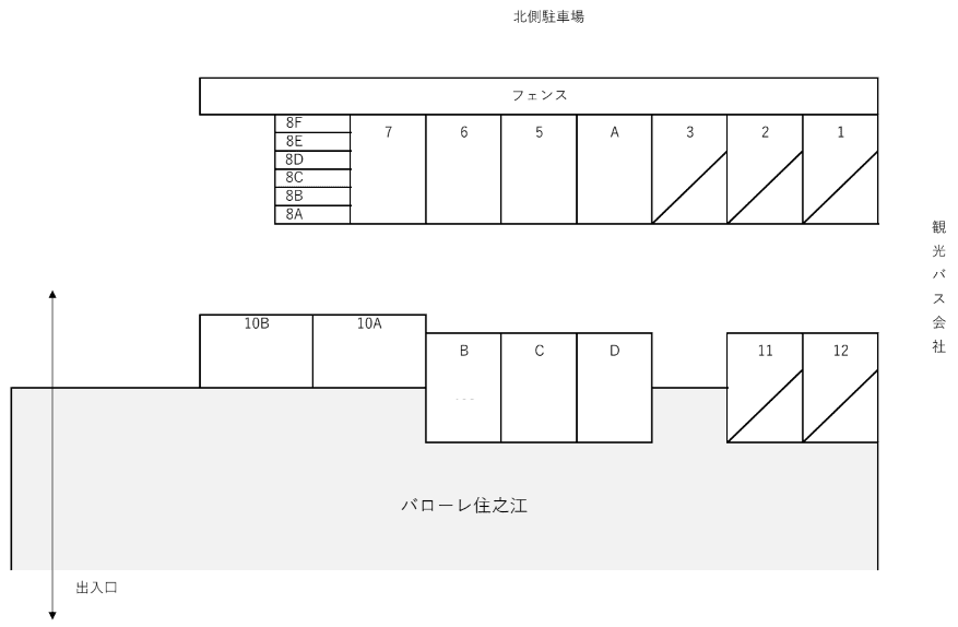 バローレ住之江駐車場の駐車配置図