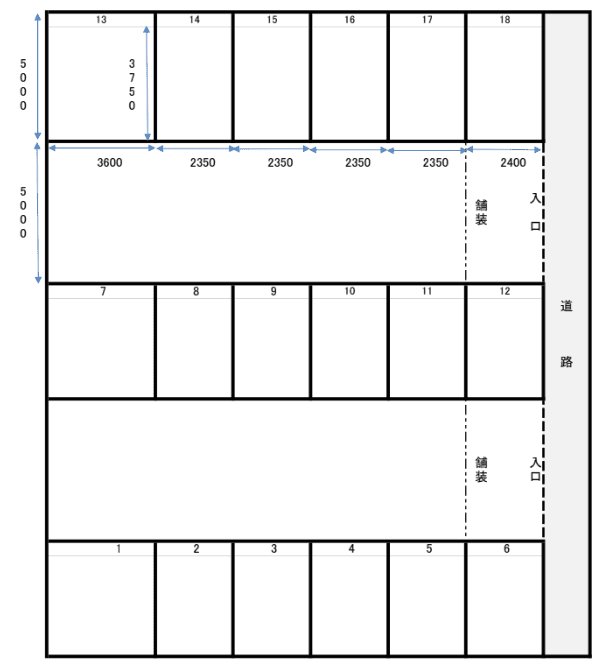 鈴木第一駐車場の駐車配置図
