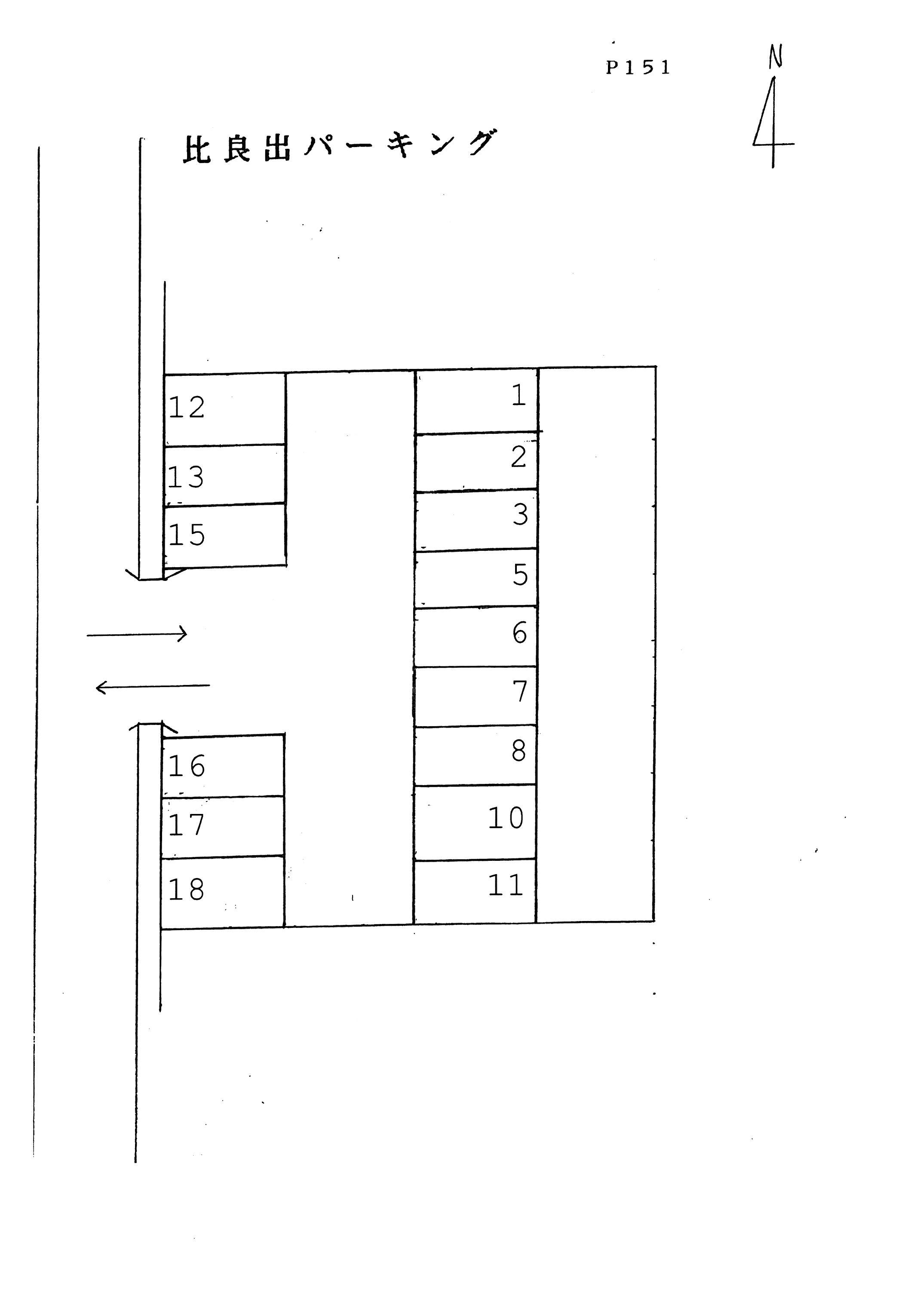 比良出パーキングの駐車配置図