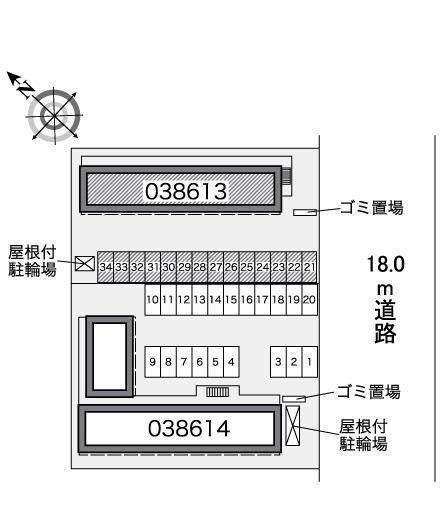 Calm江別Ⅰ(38613)の駐車配置図