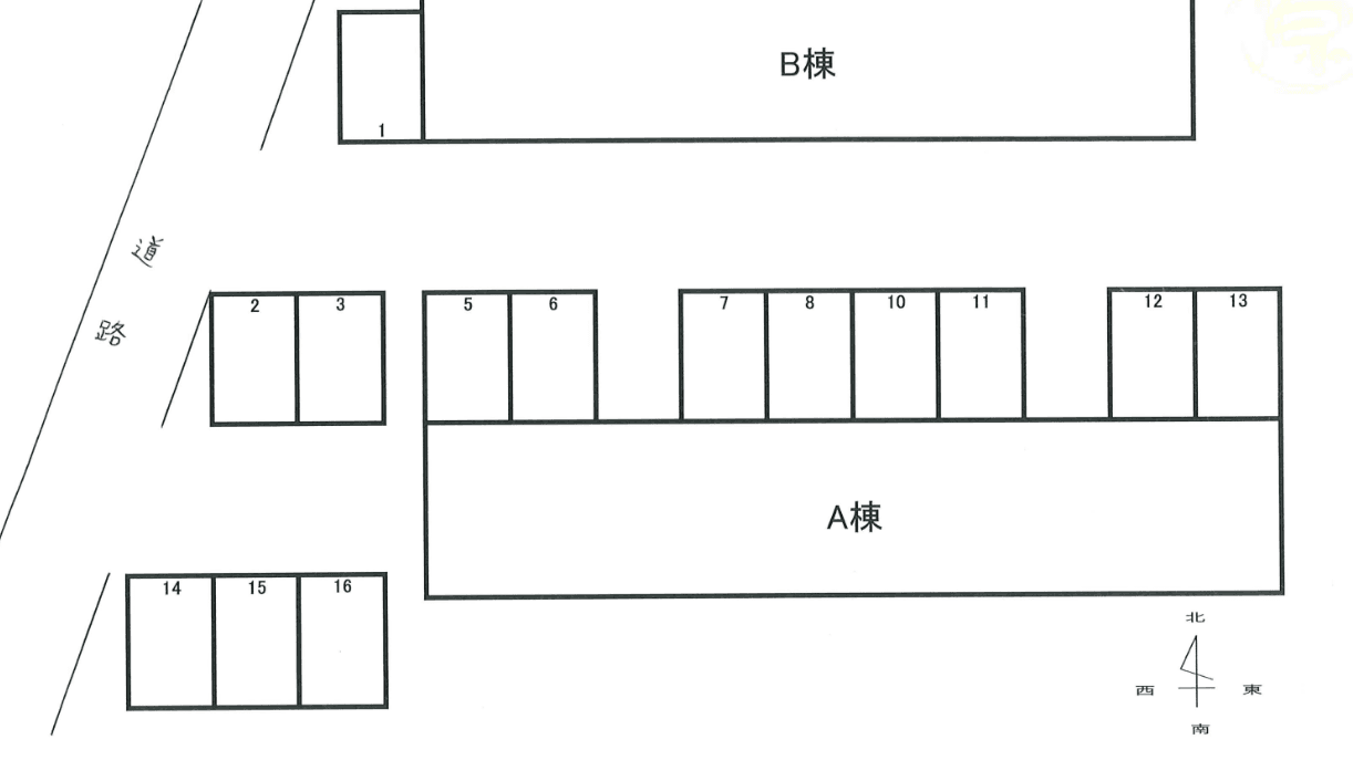 ハウスアルベルティの駐車配置図