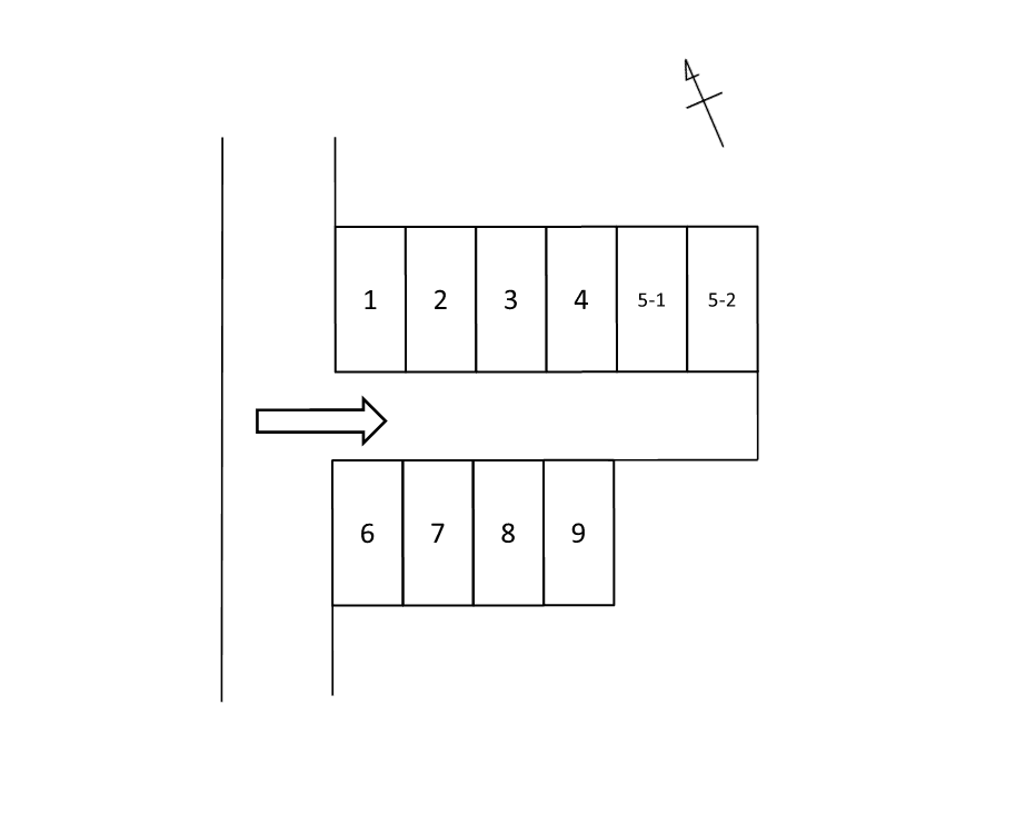 センター北第2駐車場の駐車配置図