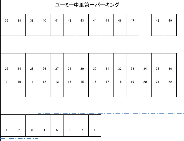 ユーミー中里第一パーキングの駐車配置図