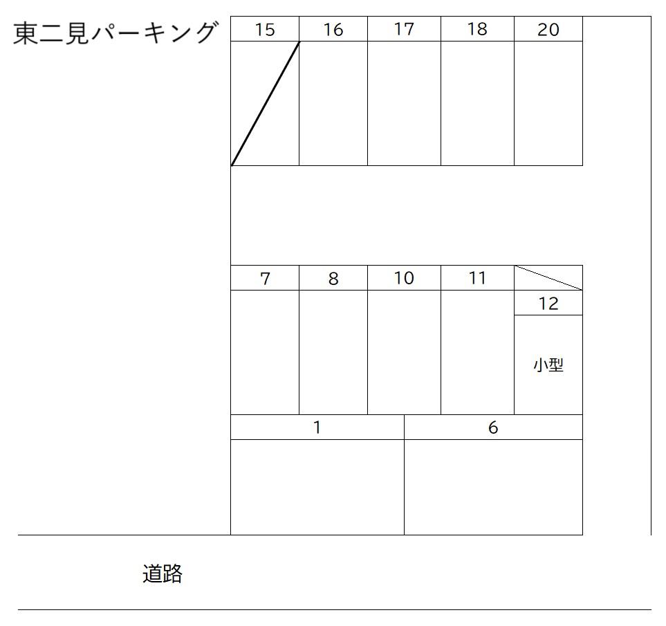 東二見パーキングの駐車配置図