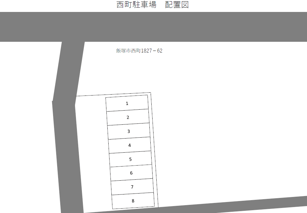 西町駐車場の駐車配置図