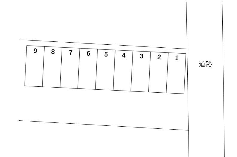 五軒パーキングの駐車配置図
