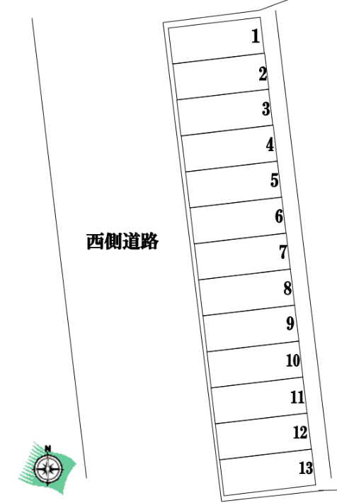 第5駐車場の駐車配置図