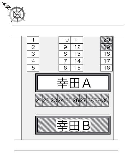 幸田B(23330) 敷地外駐車場の駐車配置図