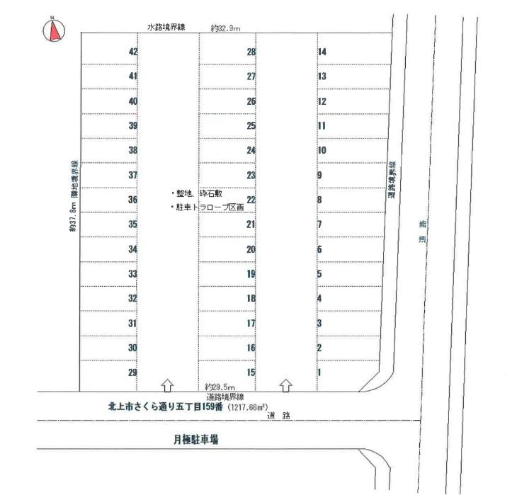 さくら通り五丁目月極駐車場の駐車配置図