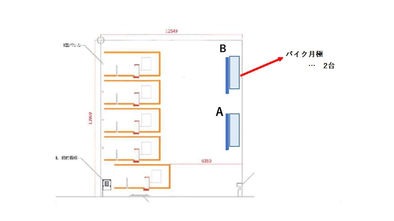 【バイク】Dパーキング波除3丁目第2の駐車配置図