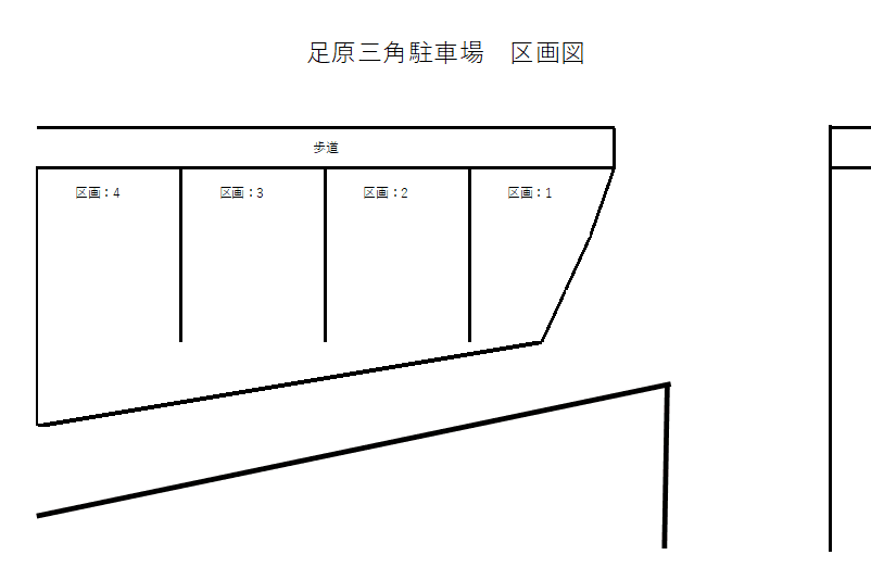 足原三角駐車場の駐車配置図