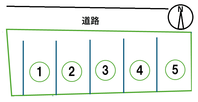 龍禅寺第5駐車場の駐車配置図