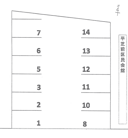 平芝町2丁目駐車場の駐車配置図