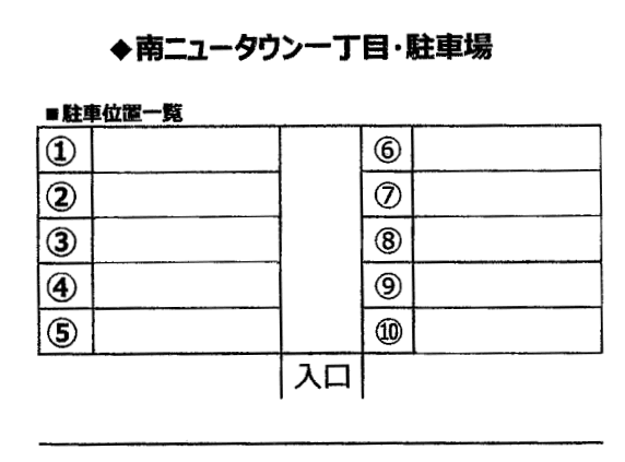 南ニュータウン一丁目駐車場の駐車配置図