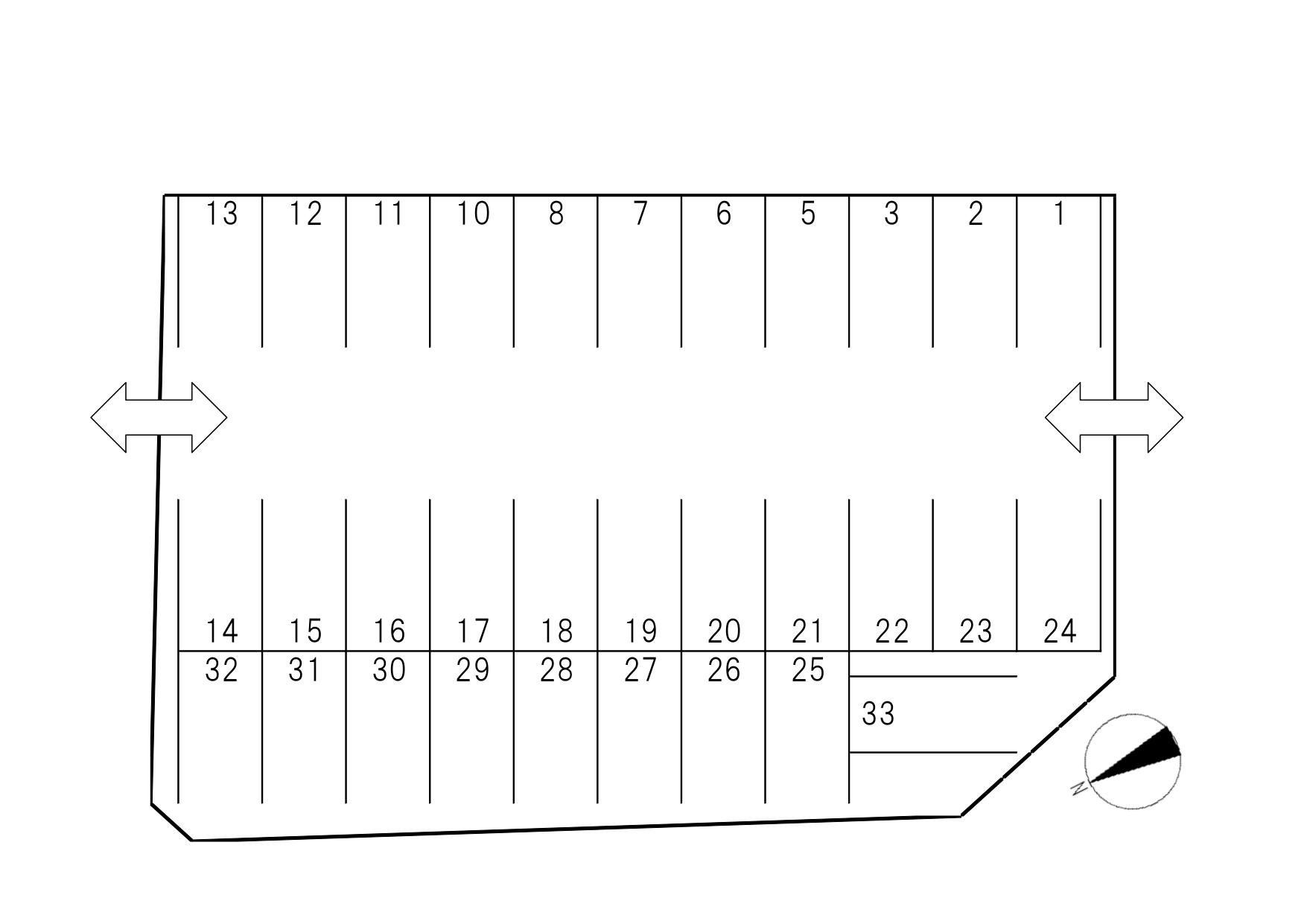 川那辺月極駐車場の駐車配置図