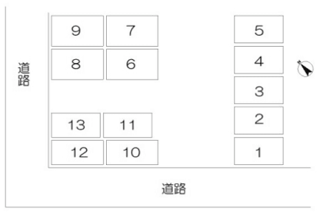富岡駐車場の駐車配置図