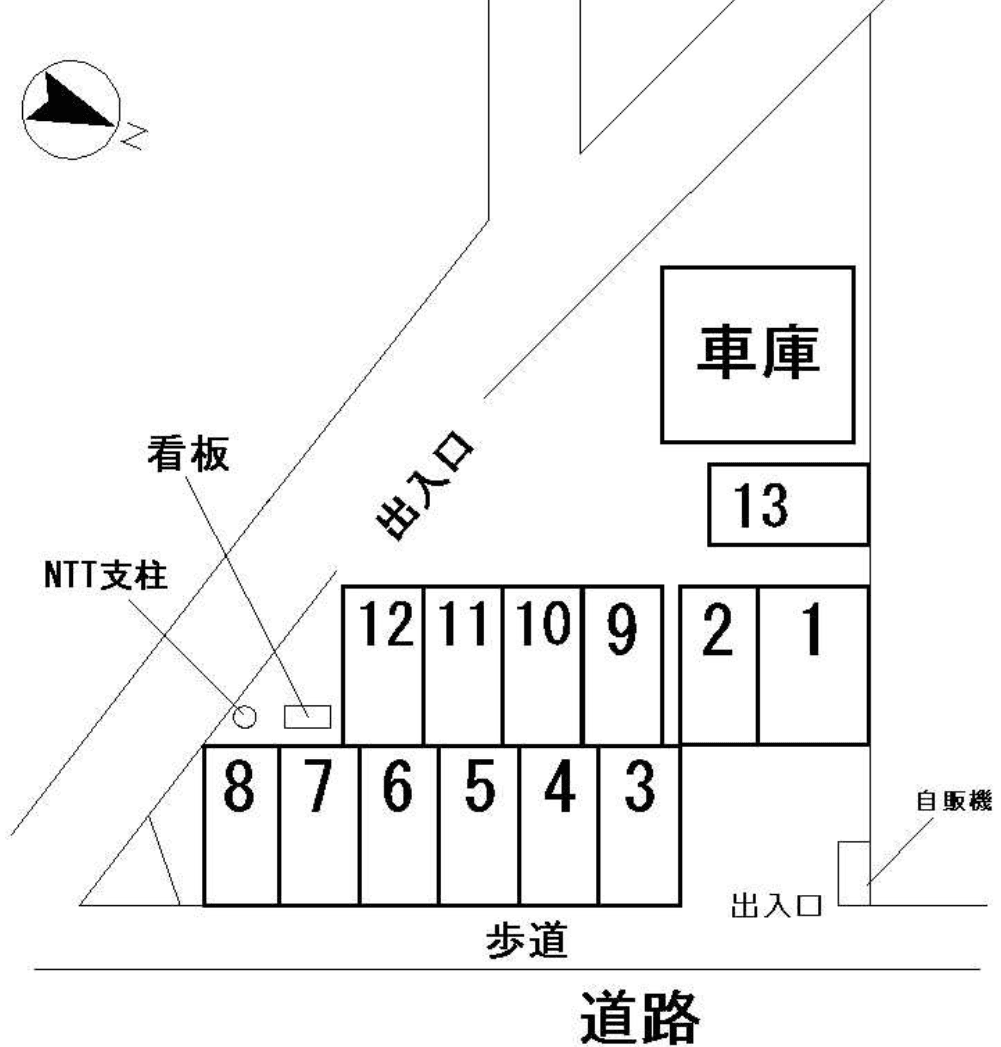 内山月極駐車場の駐車配置図