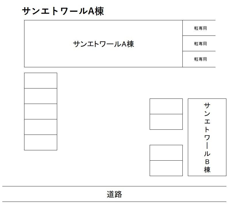 サンエトワールA棟の駐車配置図
