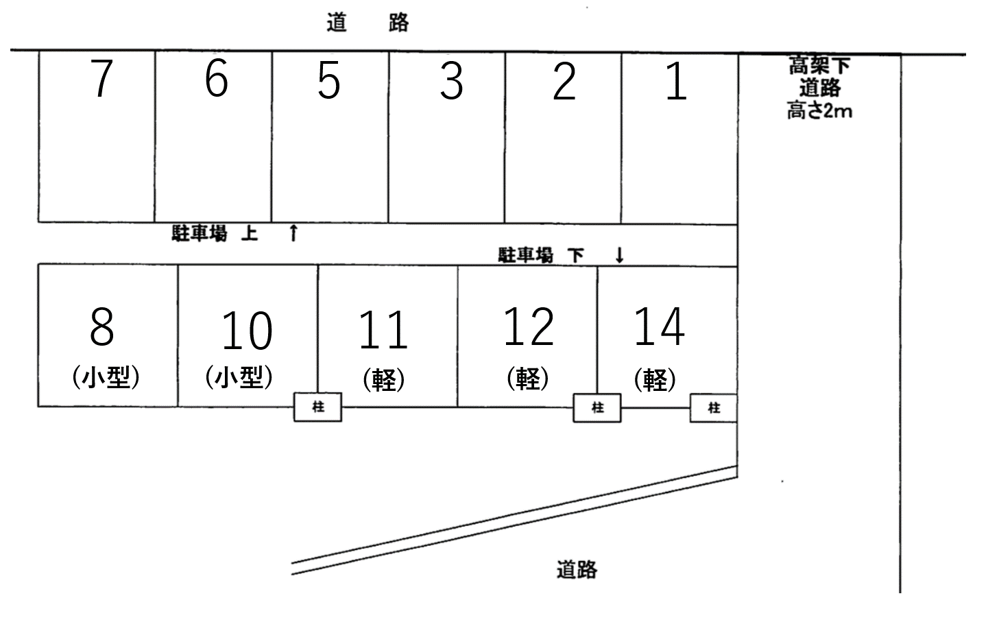 尾倉一丁目駐車場の駐車配置図