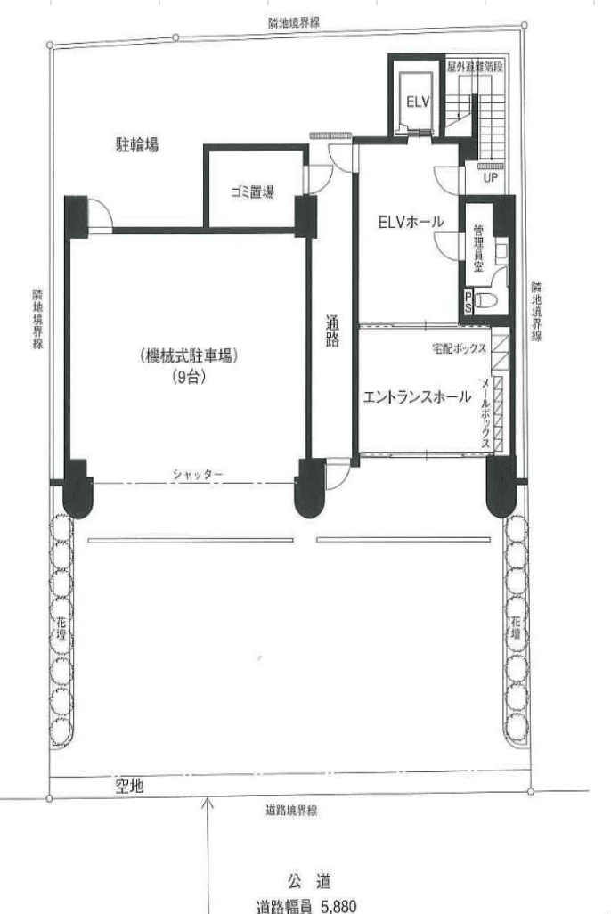 グリフォーネ横浜・平沼橋駅前駐車場の駐車配置図